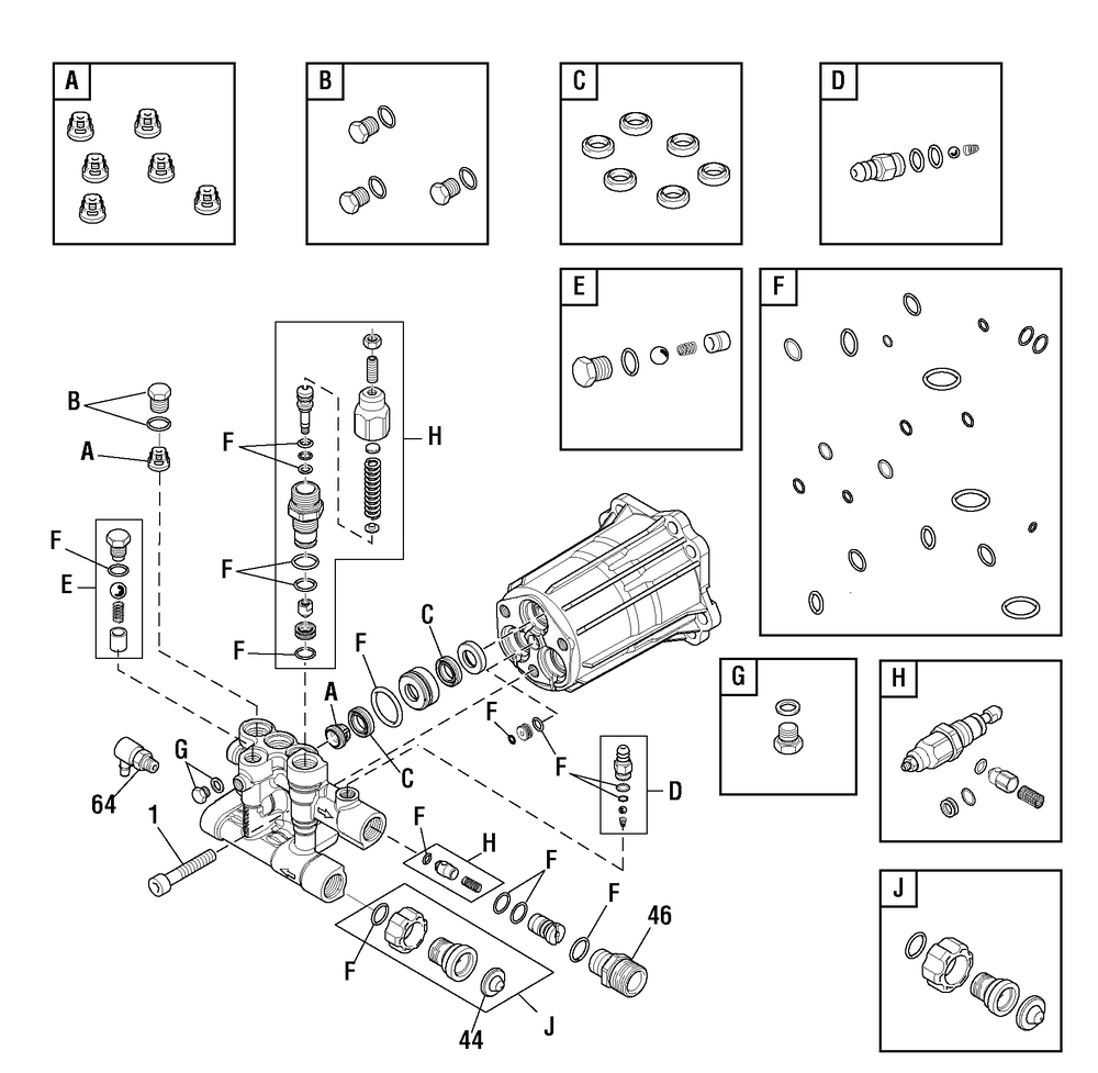 Pump (80017740) Diagram and Parts List for 020743-00  Briggs and Stratton Pressure Washer
